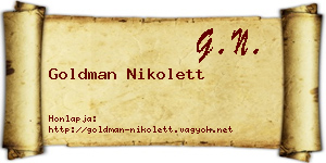 Goldman Nikolett névjegykártya